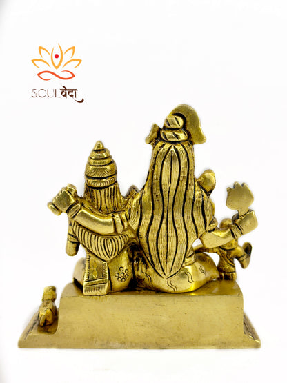 Exquisite Handcrafted Brass Shiv Parivaar Idol – 5 Inch