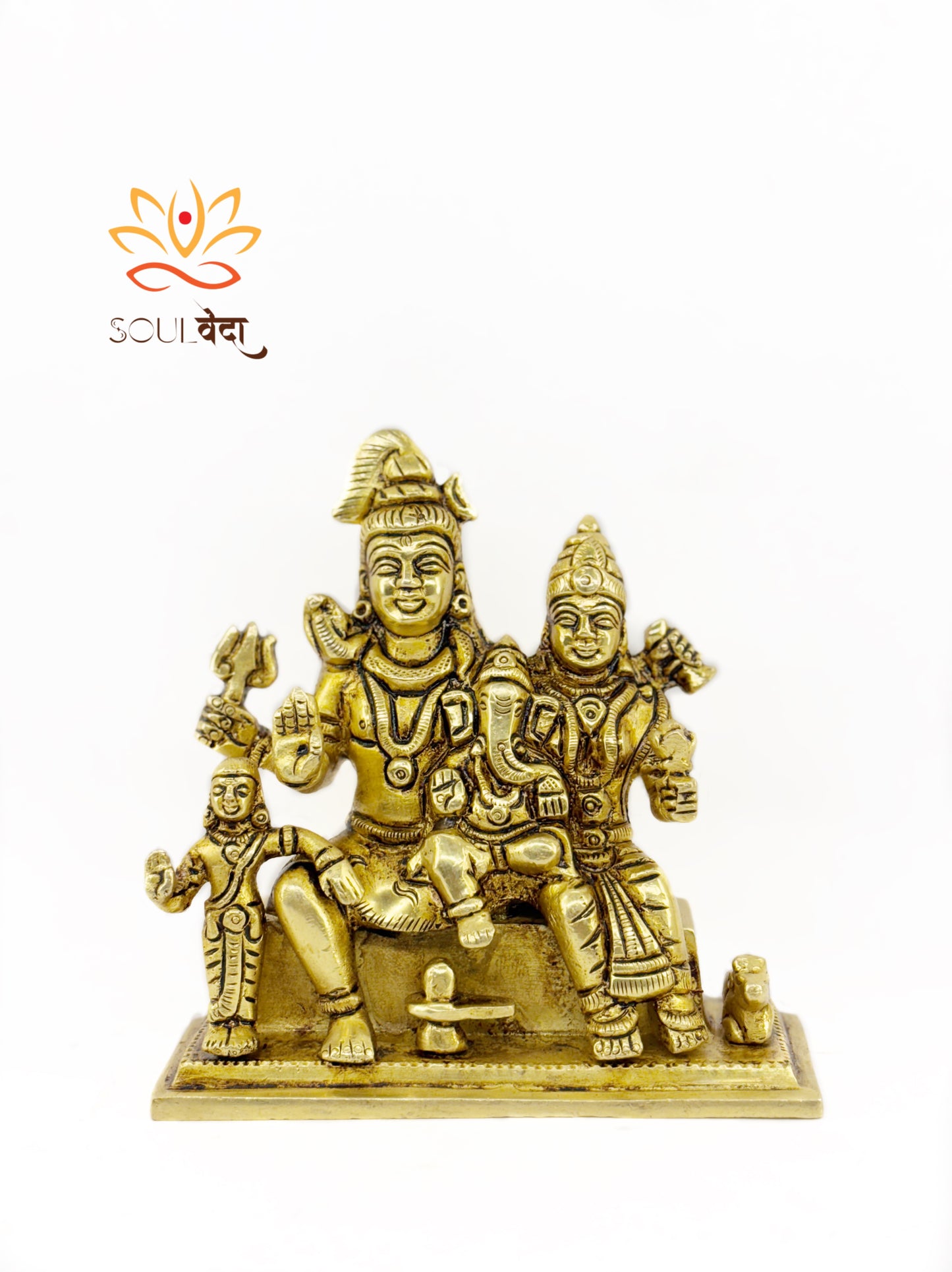 Exquisite Handcrafted Brass Shiv Parivaar Idol – 5 Inch
